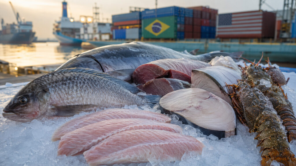 Pescados e frutos do mar premium para exportação B2B